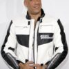 Fast and Furious 7 Vin Diesel Leather Biker Jacket White
