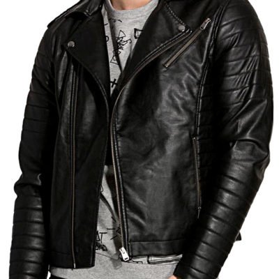 Buy Mens Boda Skins Kay Michaels Leather Biker Jacket Black