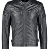 Mens Waxed Quilted Leather Jacket Front