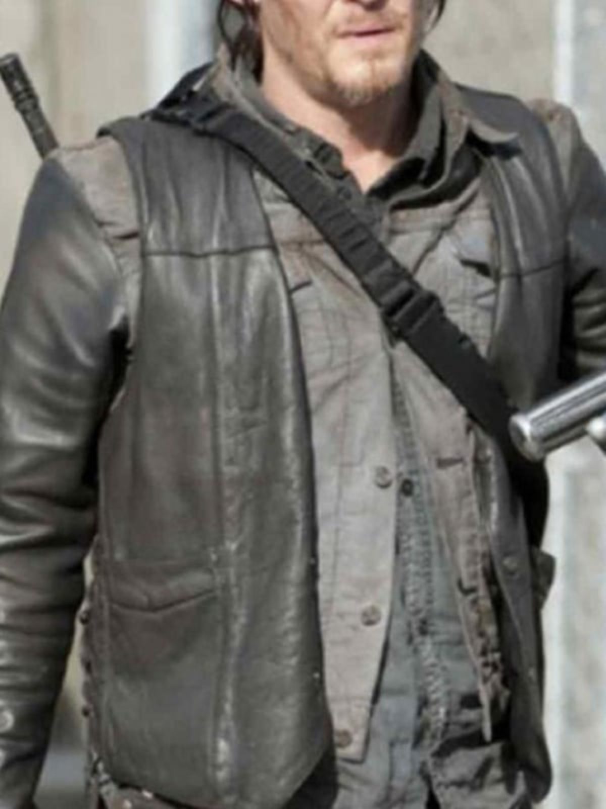 Norman Reedus The Walking Dead Leather Vest Black 01
