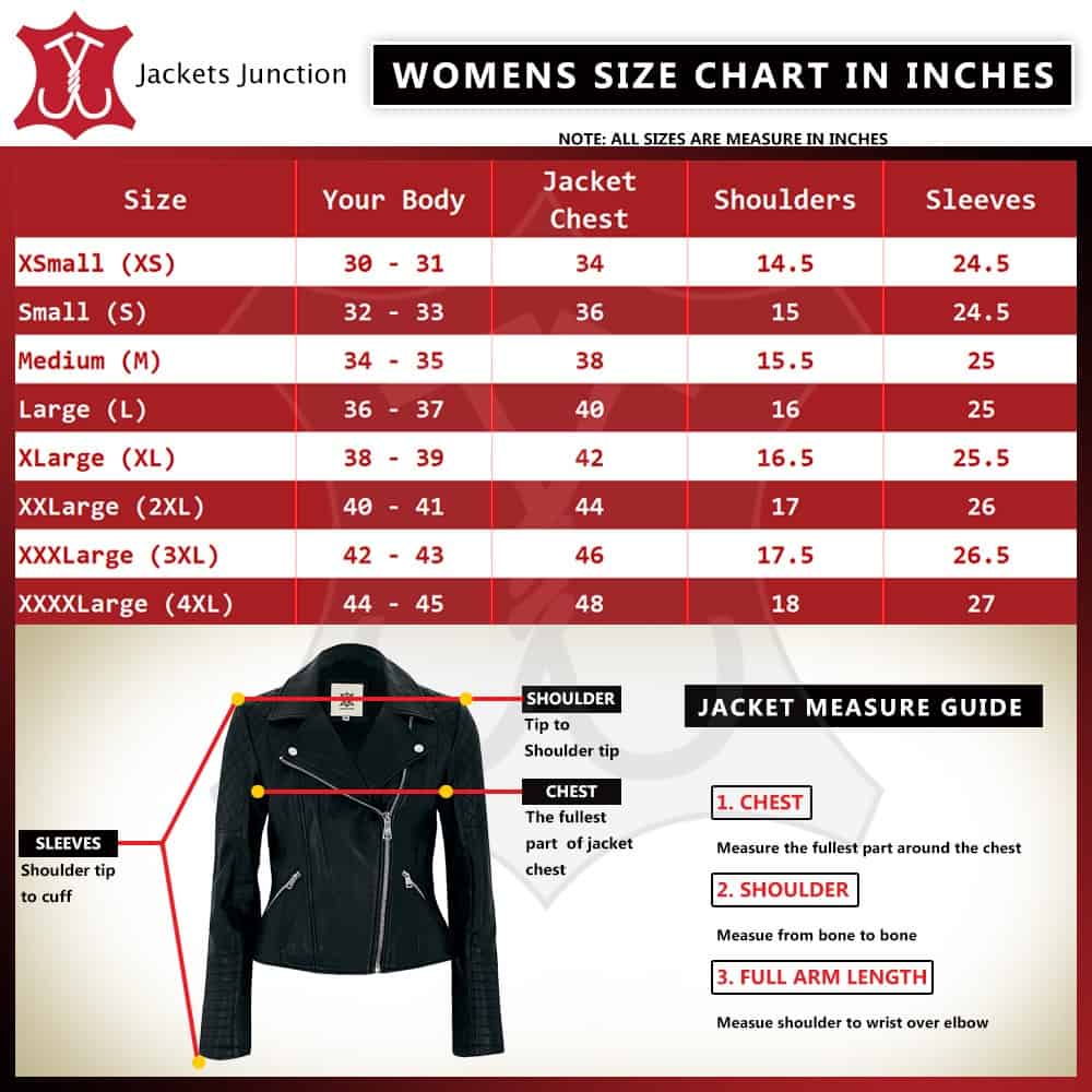 Mens Motorcycle Jacket Size Chart