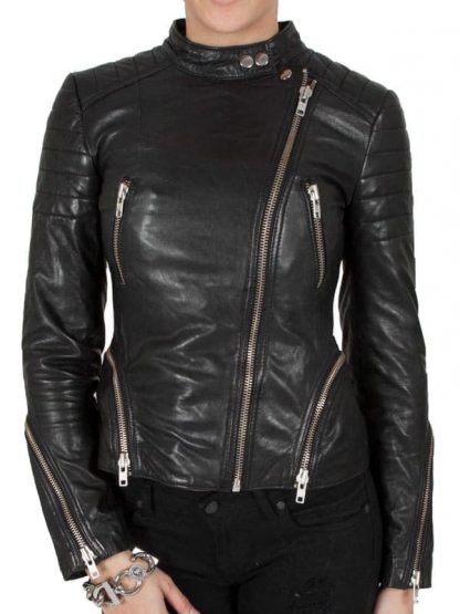 Womens Cafe Racer Brown Leather Jacket at Jacketsjunction