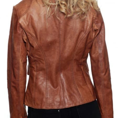 Buy Online Womens Fashion Designer Leather Coat Tan Brown