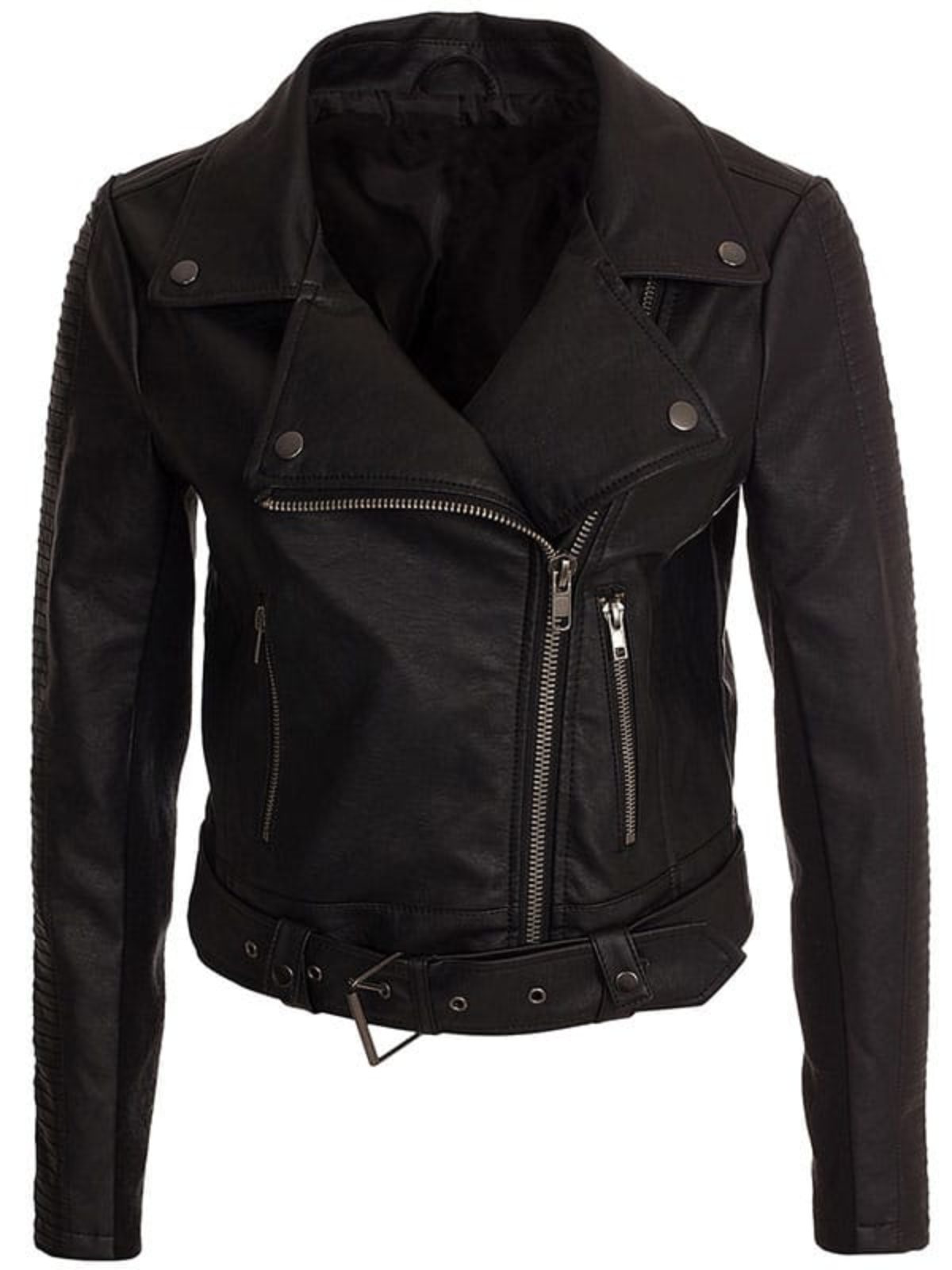 Short Body Leather Motorcycle Jacket