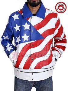 Buy American Flag Vanilla Ice Leather Jacket Biker Style