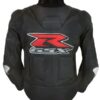 GSX-R Black Leather Jacket With Padded at JacketsJunction