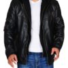 Black Hooded Leather Jacket worn by Jay Halstead in TV Series Chicago P.D.