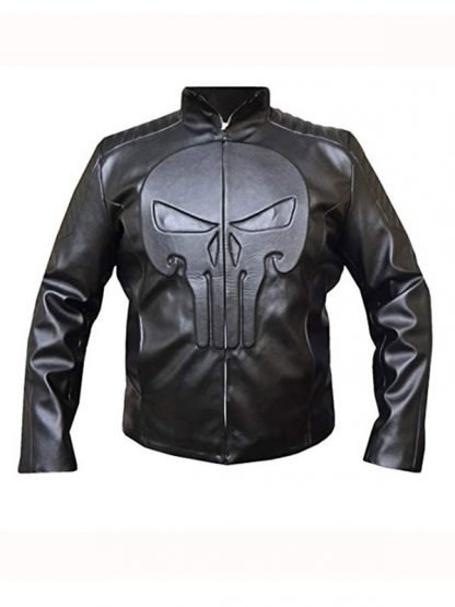 Thomas Jane The Punisher Black Skull Leather Jacket