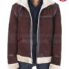 Leon Kennedy Resident Evil 4 Brown Shearling Leather Jacket