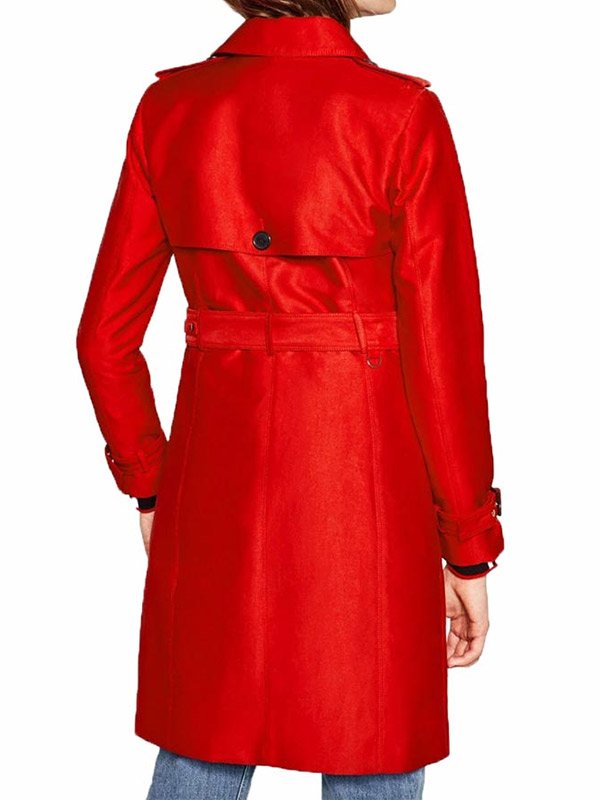Riverdale Tiera Skovbye Double Breasted Red Trench Coat