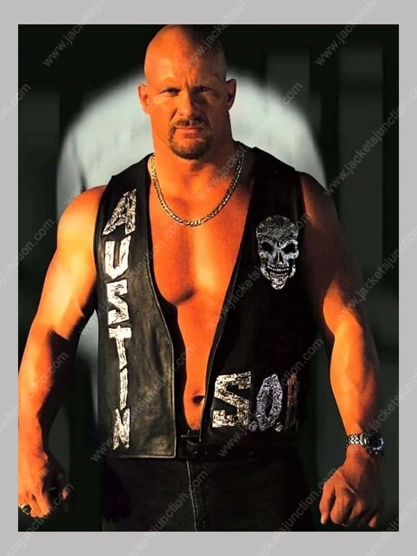 WWE Stone Cold Steve Austin 316 Skull Leather Vest