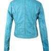 Women Slimfit Sky Blue Biker Leather Jacket