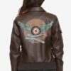 Brie Larson Captain Marvel Air Force Brown Bomber Leather Jacket