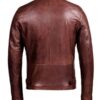 Men's Distressed Brown Biker Leather Jacket Back