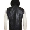 WWE Superstar AJ Styles Leather Vest With Removable Hood