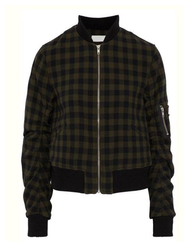 Tv Series 13 Reasons Why S04 Inde Navarrette Checked Bomber Jacket