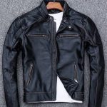Men's Distressed Black Skull Vintage Biker Jacket