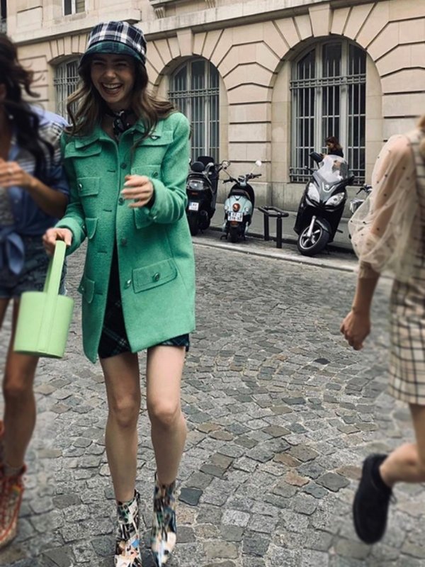 Tv Series Emily In Paris Emily Cooper Mid Length Jacket