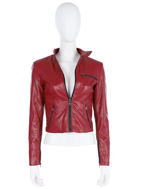 Video Game Resident Evil 2 Claire RedField Red Leather Jacket
