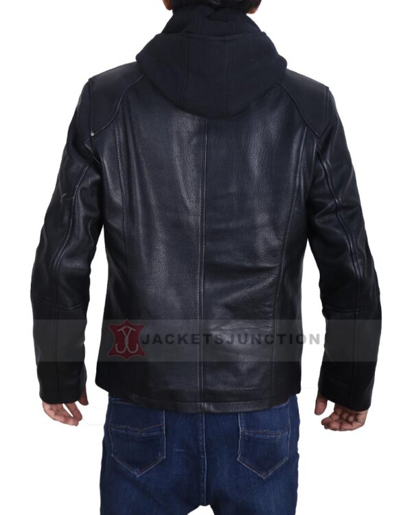 Highschool Biker Style Black Leather Jacket For Men's
