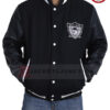 Men's Black Raiders Letterman Jacket
