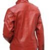 Women's Red Antique Style Leather Jacket