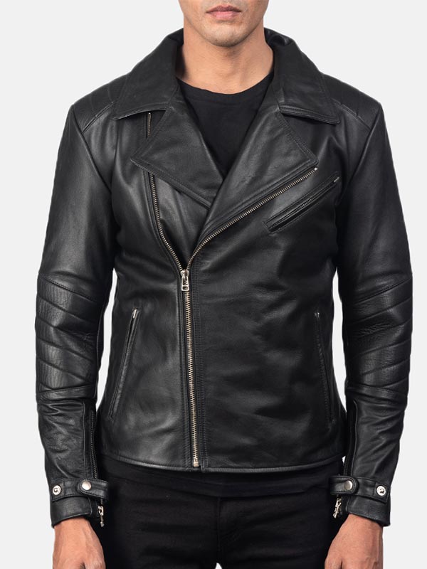 Men's Slim Fit Leather Motorcycle Jacket - Leather Motorcycle Jacket