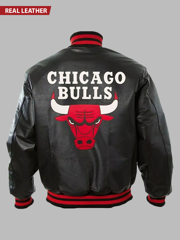 Off-White c/o Chicago Bulls Varsity Jacket Black