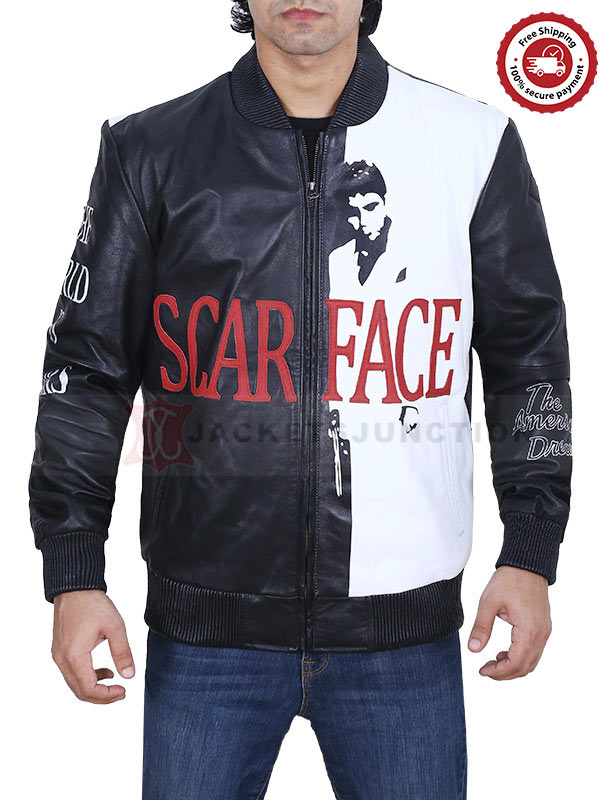 Tony Montana Supreme Scarface Bomber Leather Jacket
