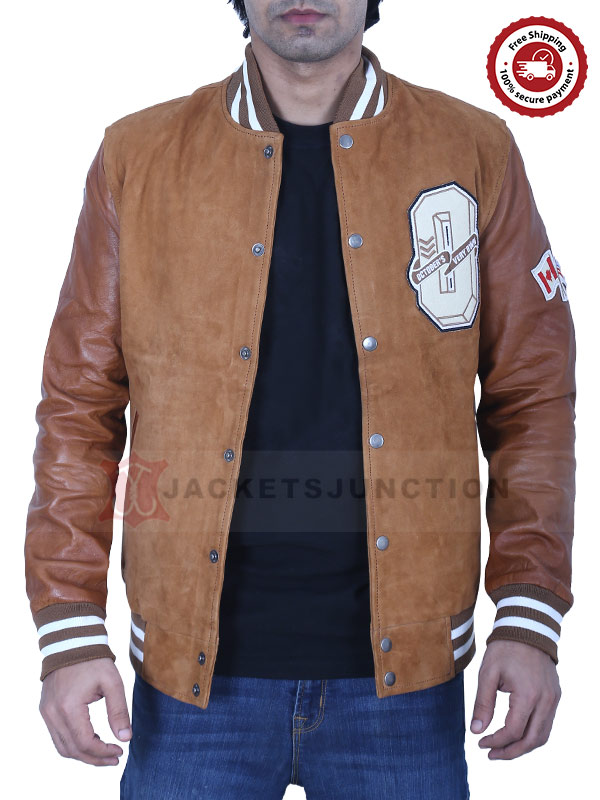 Drake Suede Leather Varsity Brown Jacket