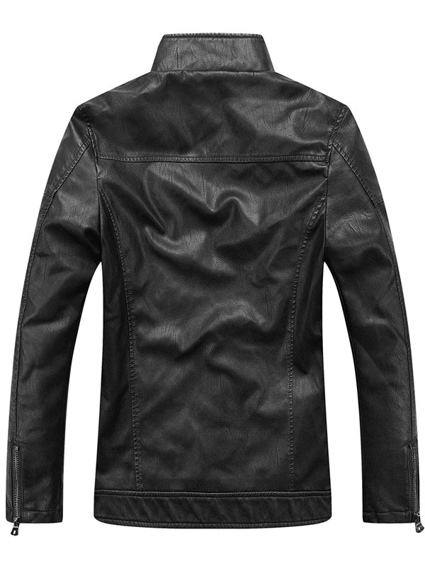 Mens Vintage Black Leather Jacket - JacketsJunction