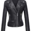Motorcycle Black Leather Jacket Women