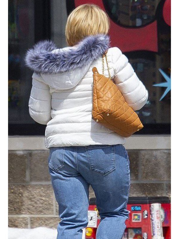 Pam Hupp The Thing About Pam Renee Zellweger White Puffer Jacket with Fur Hood