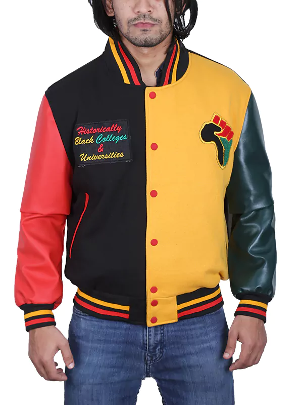  HUB LEATHER HBCU Letterman Jacket Men - Basketball Donovan  Mitchell Multicolor Wool Varsity Jacket Men with Patches : Sports & Outdoors