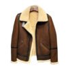 Men's B3 shearling brown leather aviator jacket