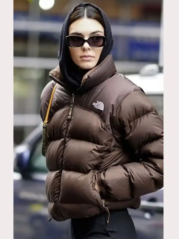 Kendall Jenner North Face Jacket | Brown Puffer Jacket