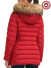Womens Red Down Hooded Coat