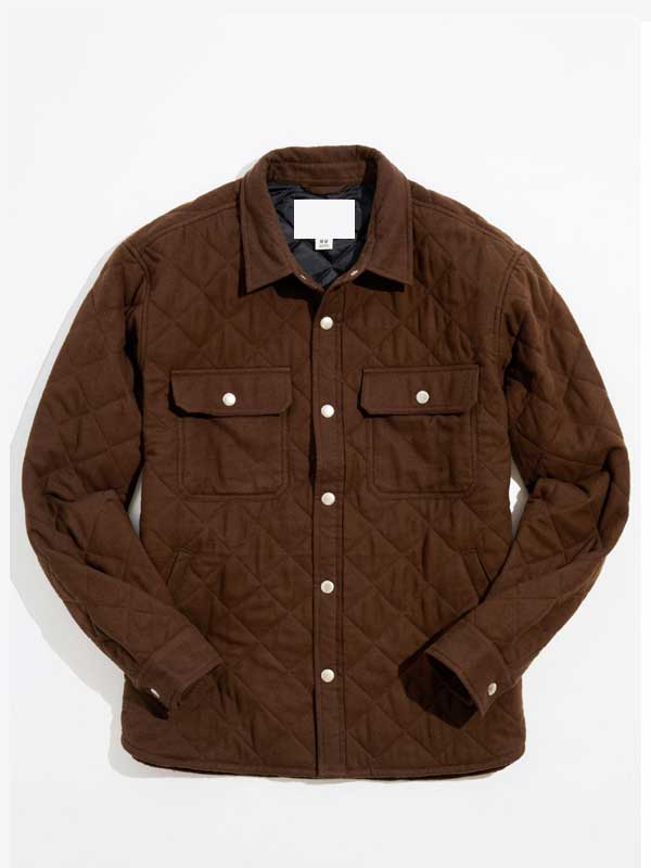 B Positive S02 Drew Dunbar Quilted Brown Jacket