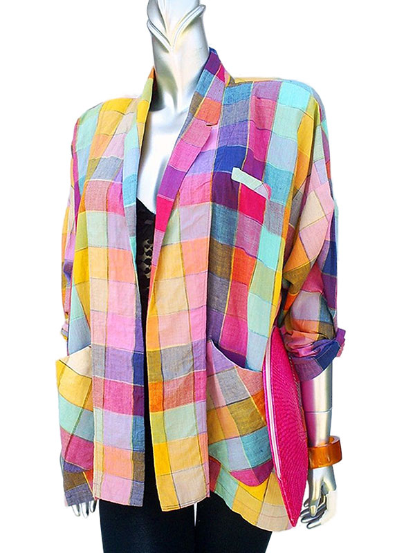 And Just Like That Carrie Bradshaw Rainbow Check Shirt Jacket