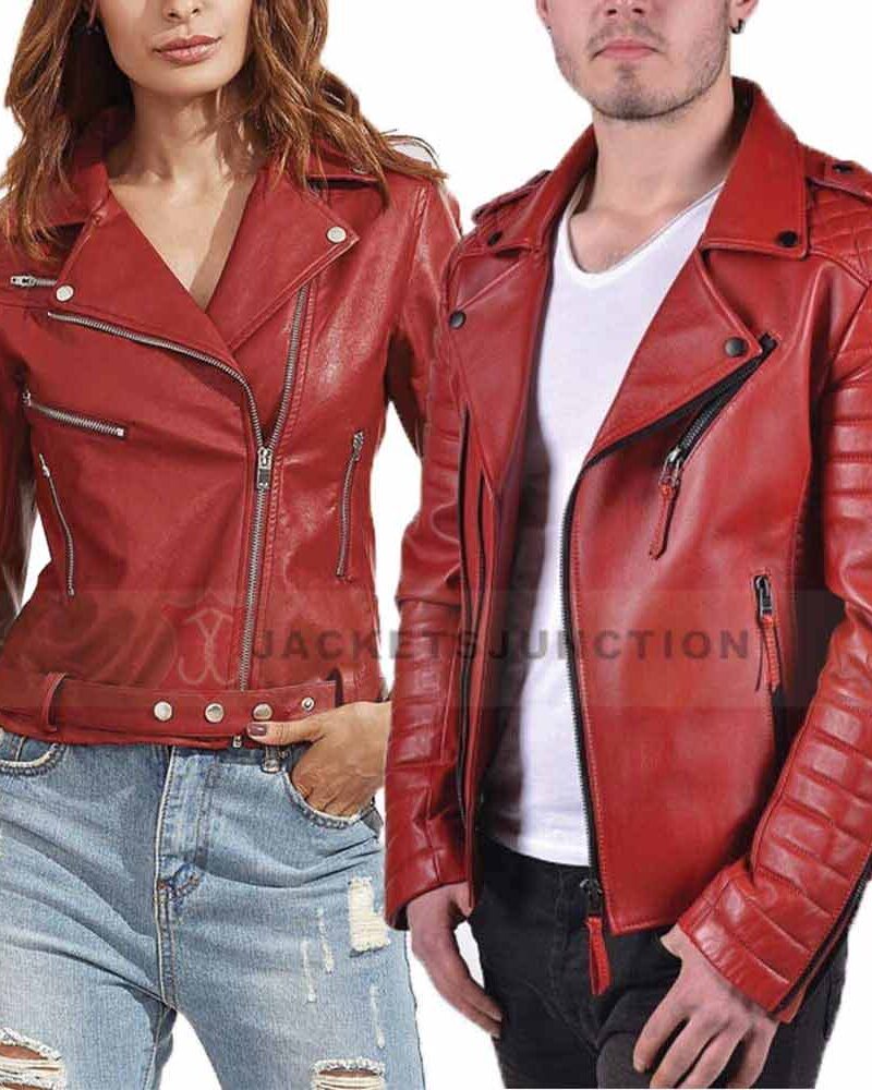Valentine Day Couple Red Jacket