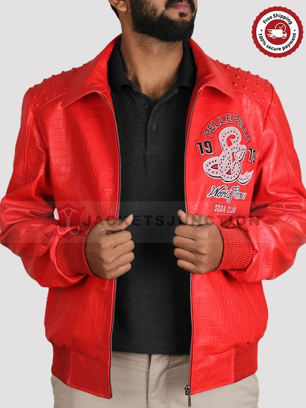 Pelle Pelle Soda Club Leather Jacket   Red Pelle Pelle Leather Jacket