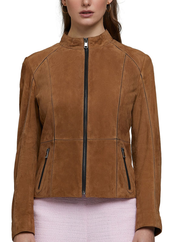 Classic-Brown-Suede-Leather-jacket-Women's