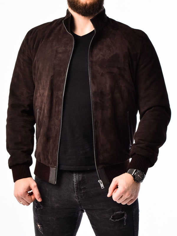 Men's-Zipper-Brown-Suede-Leather-Jacket