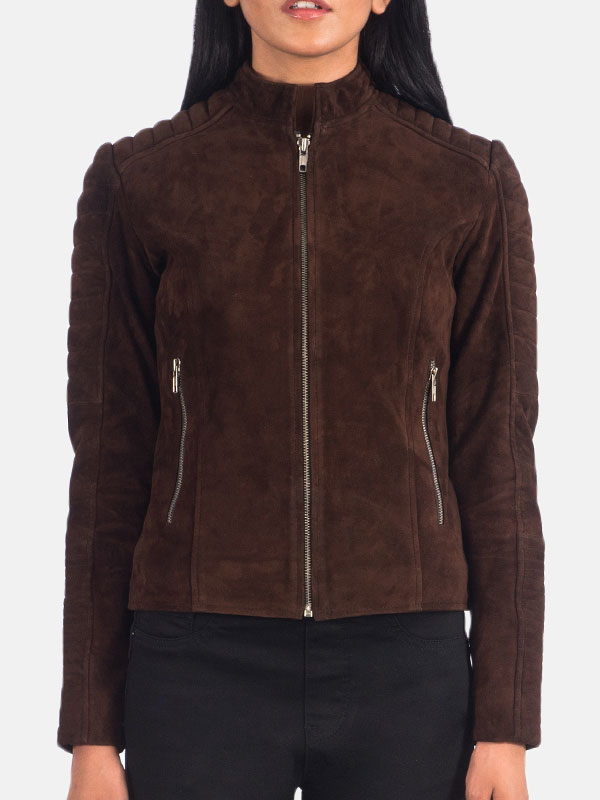 Women's Suede Brown Leather Jacket