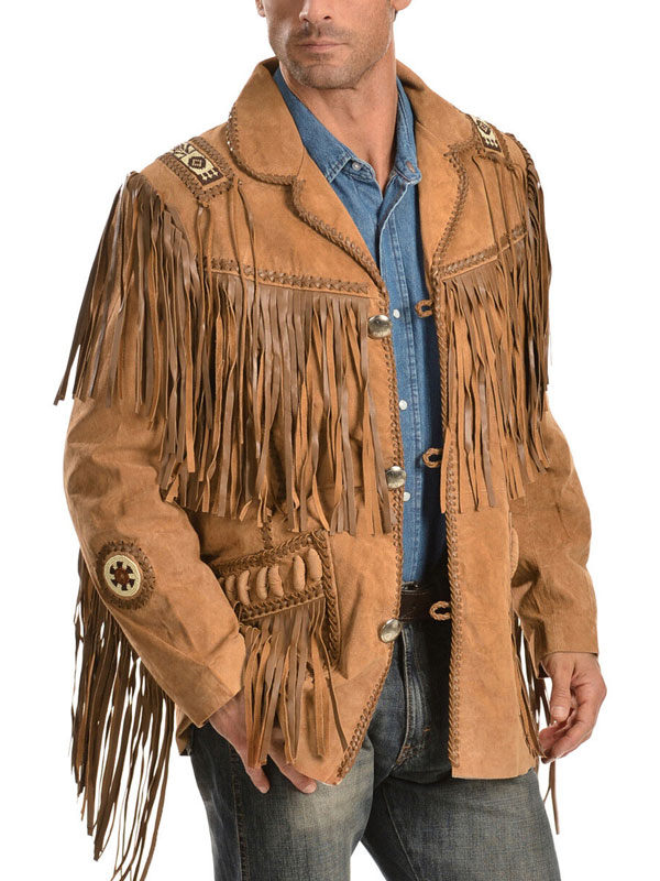 Mens-Scully-Fringed-Suede-Leather-Jacket