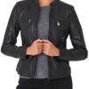 black leather biker jacket womens