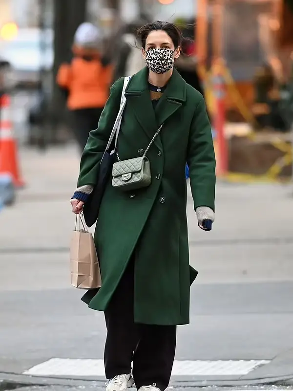 Katie Holmes Rare Objects Coat | Rare Objects Green Wool Coat