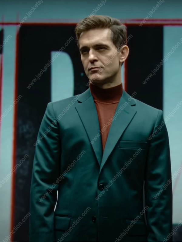 Tv Series Berlin 2023 Pedro Alonso Blue Blazer Coat