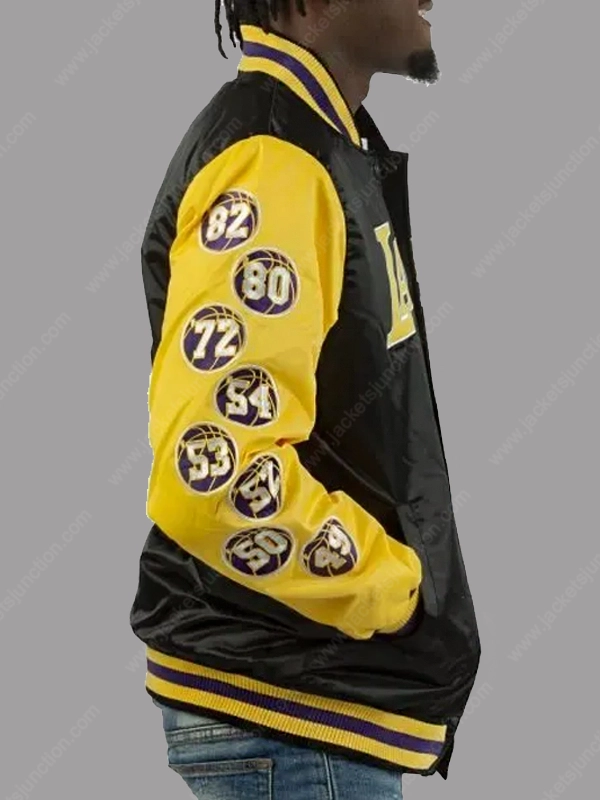 LA Lakers Champs Jacket  Los Angeles Black & Yellow Varsity Jacket