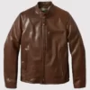 Waxed Brown Cowhide Leather Jacket